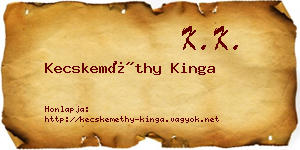 Kecskeméthy Kinga névjegykártya