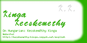 kinga kecskemethy business card